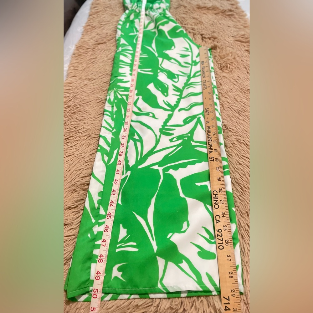 New Lilly Pulitzer Jumpsuit Women Green White Tropical Fully Lined With PocketXS - Picture 14 of 16